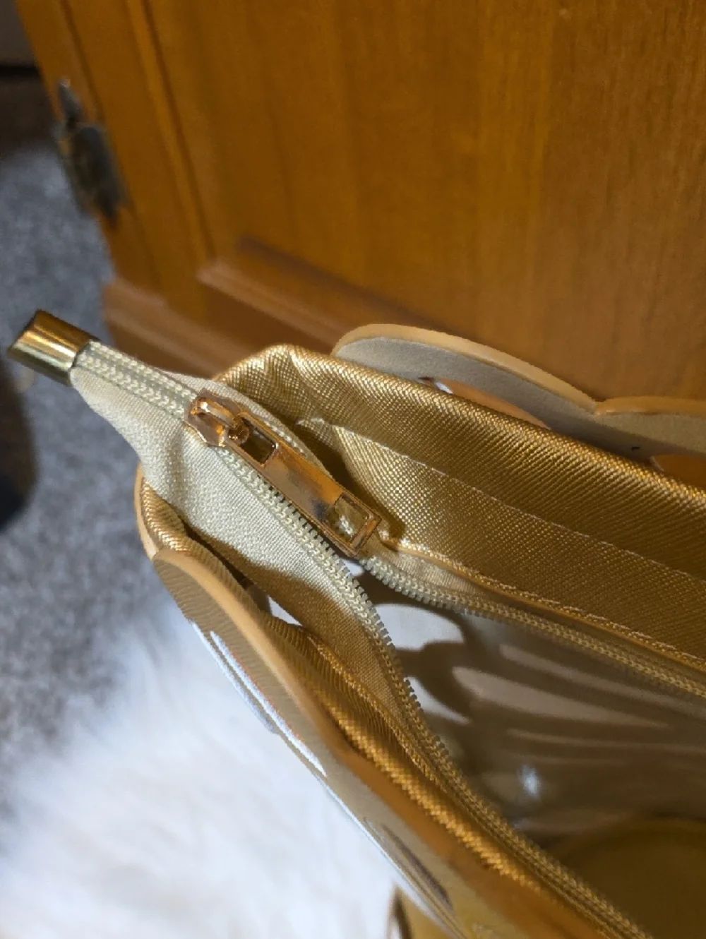 Mellow World Gold Laser-Cut Tote with Braided Handles - Picture 9 of 16